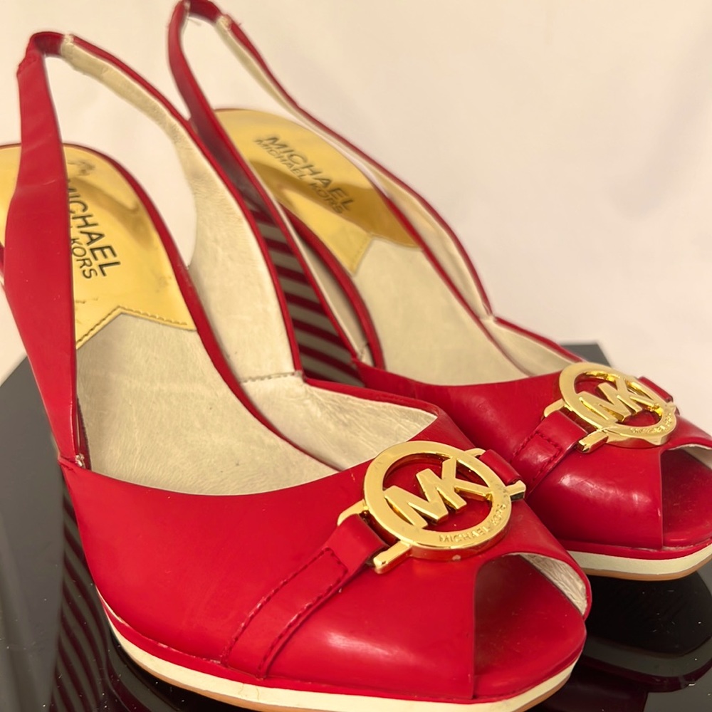 Michael Kors wedges, size 6. Red.